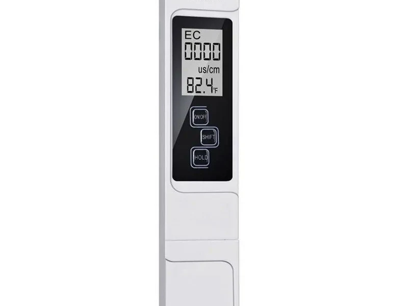 Digital EC meter for testing hydroponic nutrient conductivity